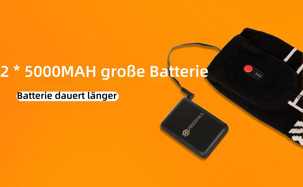 Обогревні шкарпетки з мериносової вовни Freehill для чоловіків та жінок, USB-зарядка, чорні