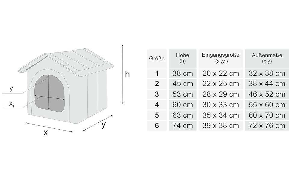 Будка для собак, лежанка для собак, будиночок для котів Mittel L 52x46x53 см, графіт з чорним