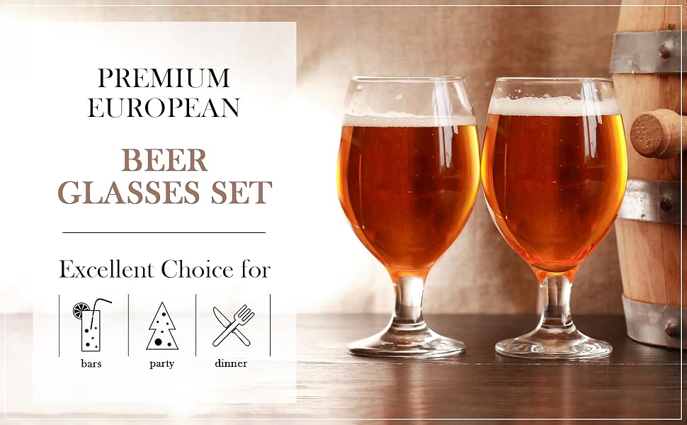 Volarium CRYSTALIA Luxus: Набір з 6 келихів для пива, 400 мл, без свинцю, келихи для крафтового пива, IPA, бельгійського стилю