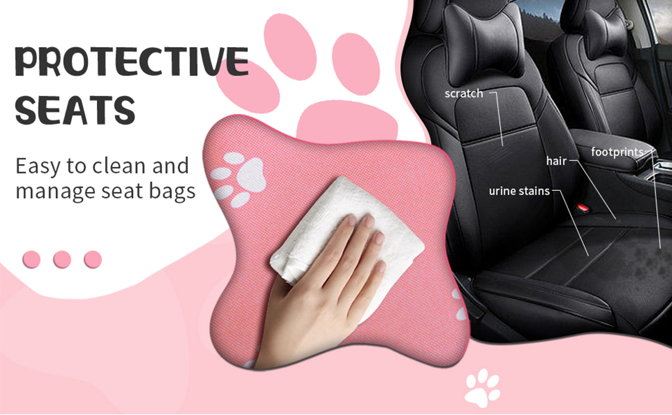 Автомобільний лежак для собак Flagest: зручний, знімний, 40x32x24 см (рожевий)