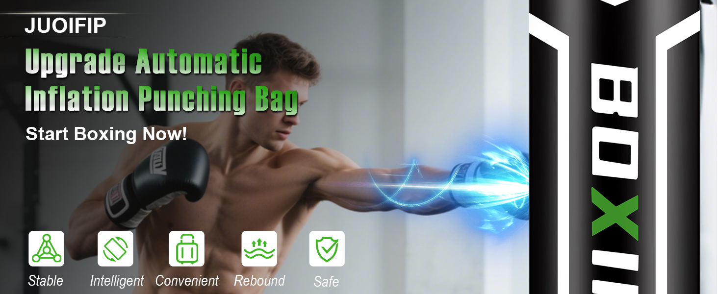 Boxsack JUOIFIP 180 см для дорослих: самонадувний, з рукавичками та помпою для MMA, Муай Тай, фітнесу