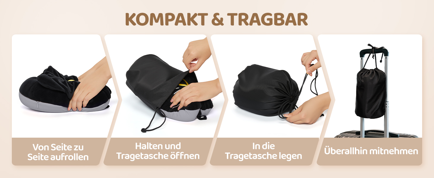 Подушка для шиї Mewaii з капюшоном, двостороння, для дітей та дорослих, дизайн котика, захист приватності, м'яка піна з пам'яті сірої кольорової гами