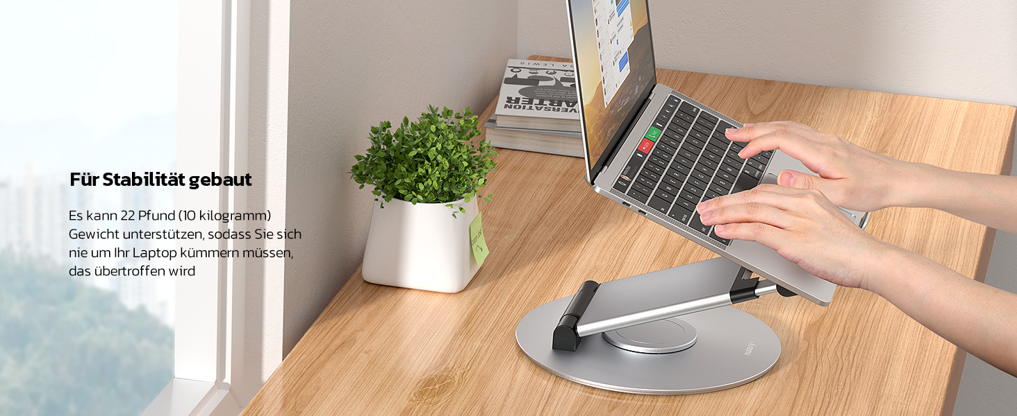 NULAXY Adjustable Laptop Stand - 360° Swivel Base, Height Adjustable up to 20