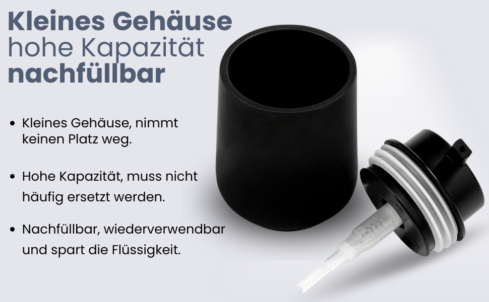 Дозатор мила Cleangang чорного кольору для кухні та ванної кімнати - диспенсер для мила, дезінфікуючого засобу, рідини, кераміка, великий носик
