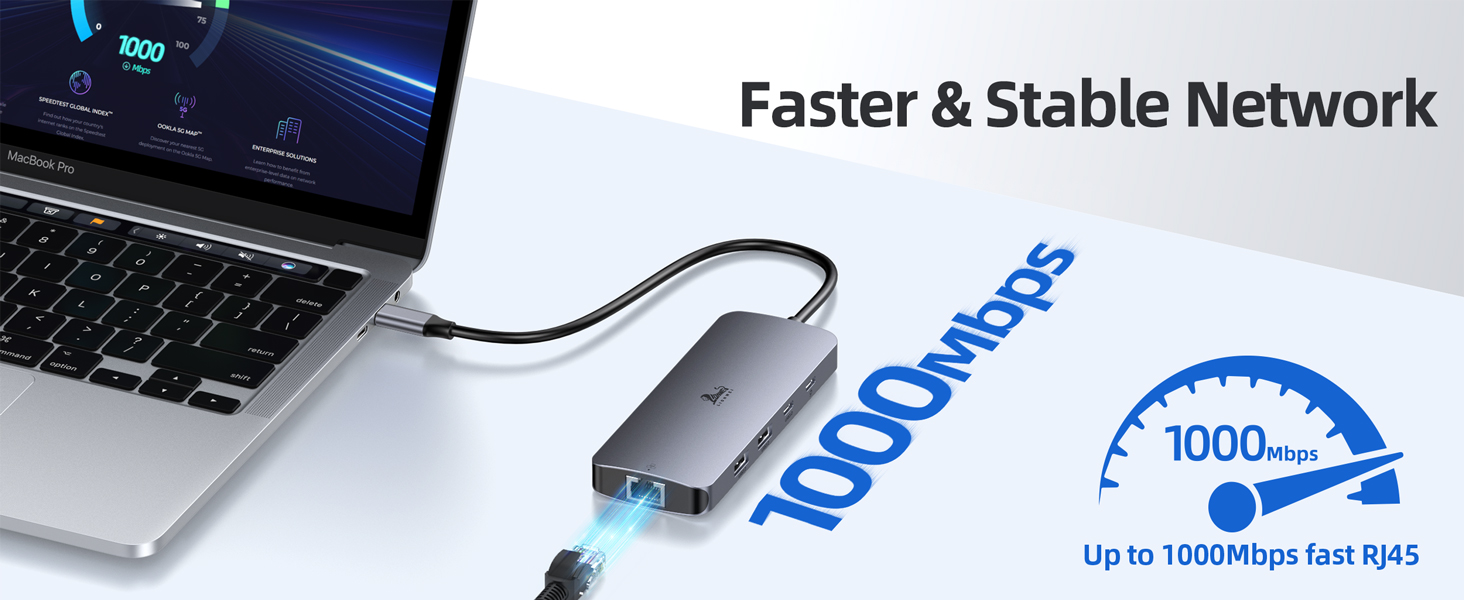 Док-станція USB-C для ноутбука з підтримкою 2 моніторів, 8 в 1: HDMI, DisplayPort, Ethernet, PD 100W, USB 3.0, сумісна з Dell, HP