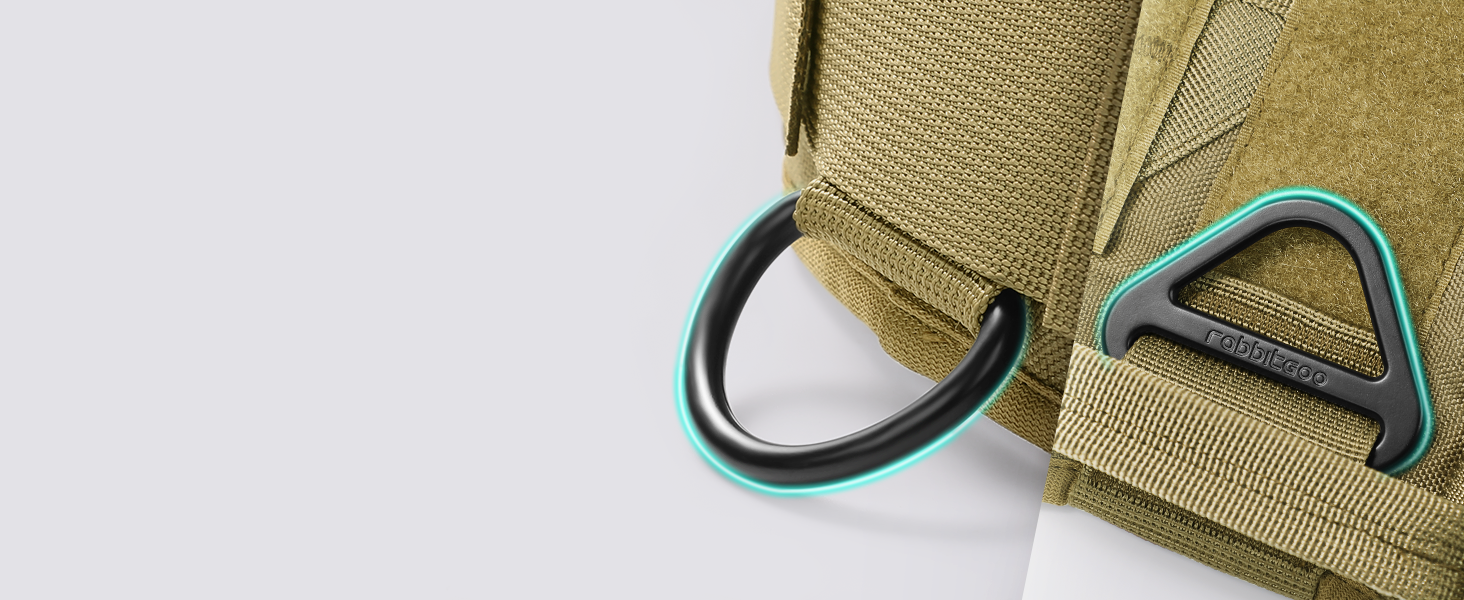 Шлейка для собак Rabbitgoo для великих собак без натягу, тактична нагрудна шлейка з MOLLE, металеві пряжки, дихаюча, військова, регульована, з підкладкою, L (1 шт., коричнева)