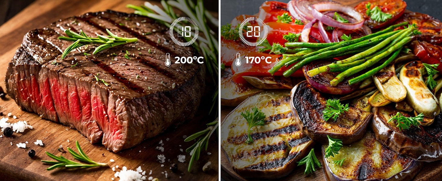 Аерофритюрниця Cecotec Cecofry & Grill Duoheat 10000 з грилем, 10 л, 2800 Вт, вікно перегляду, Inox