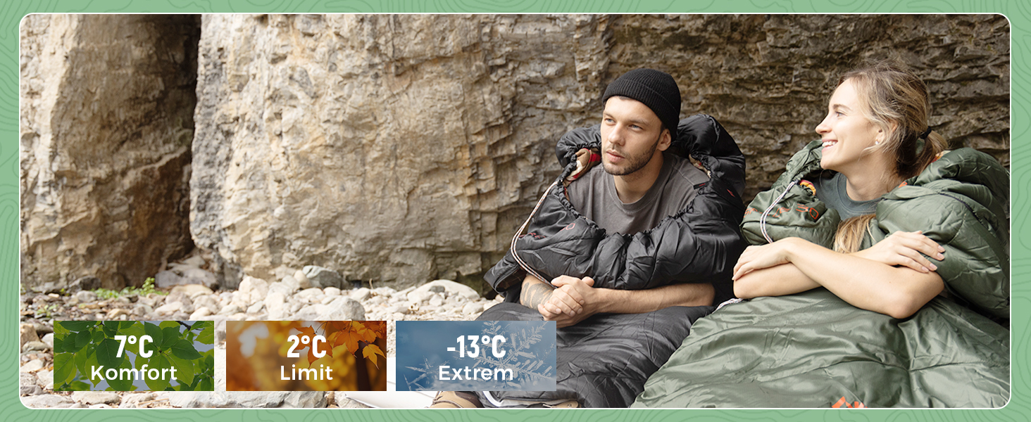 KingCamp XXL 3-Season Sleeping Bag - Oversized Adult Sleeping Bag for Camping, Backpacking, Hiking, and Travel - Lightweight Indoor/Outdoor (#Classic Olive)