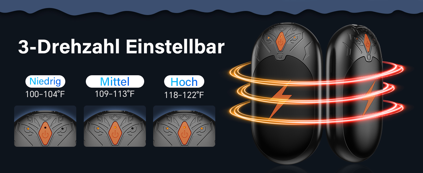 Електричні грілки для рук 2 шт. - ультралегкі, перезаряджаються, з 3 режимами нагріву, до 24 годин роботи, USB, для активного відпочинку взимку, чорні, з магнітом