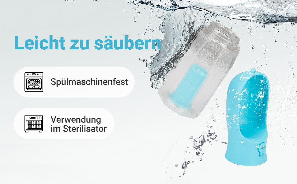 Турбунок для собак Zivacate 600 мл з контейнером для корму та пакетами для відходів - блакитний