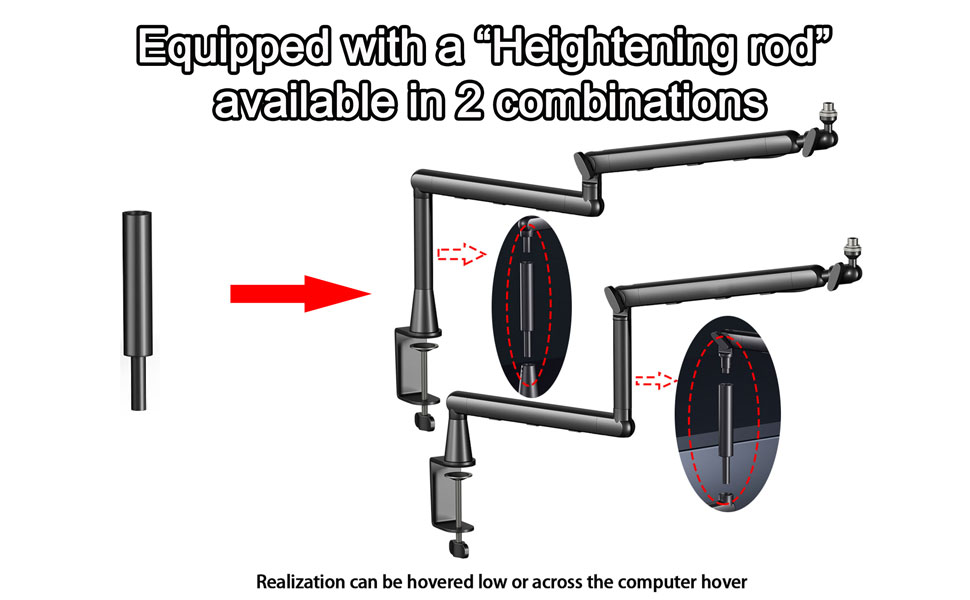 Кріплення для мікрофона з низьким профілем та каналами для кабелів – для Blue Yeti, Snowball iCE, HyperX QuadCast, Elgato Wave та інших