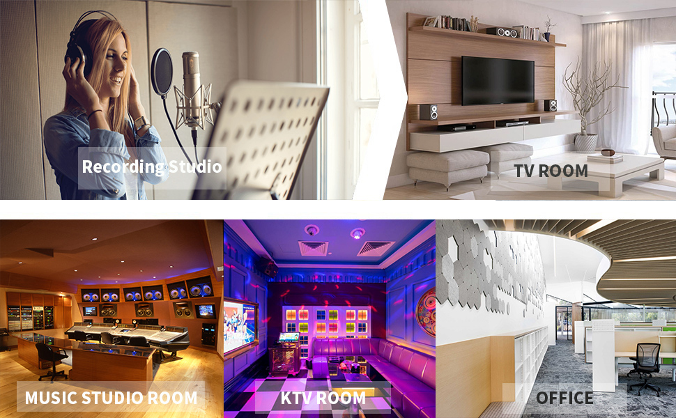 Акустичні гексагональні панелі Rdutuok для звукоізоляції, 12 шт, 30x26x1 см, шумопоглинаючі стінові панелі для студії, офісу та декору (темно-сірі)