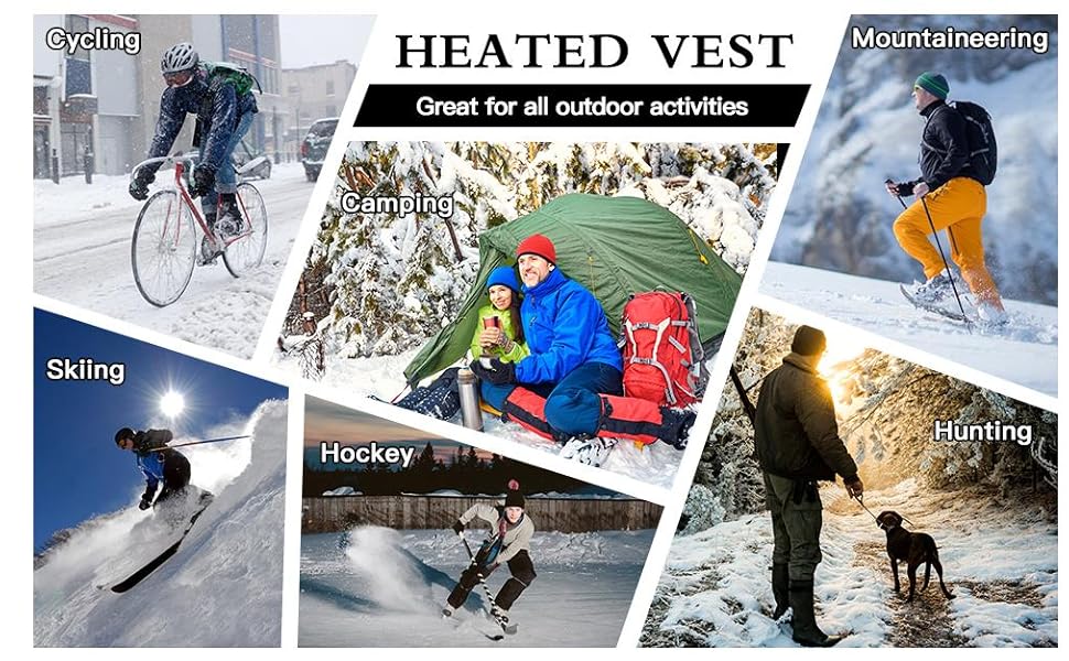 Обогріваючий жилет Seenew для чоловіків з акумулятором 15000mAh, 13 зон нагріву, 3 режими температури, зимовий жилет-куртка з підігрівом