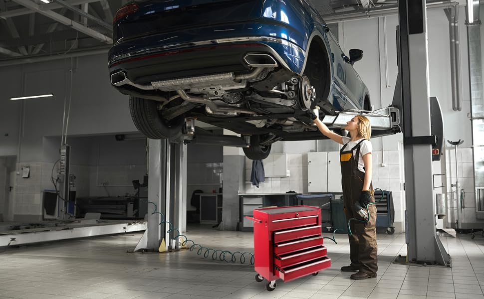 Arebos 5-Compartment Tool Trolley