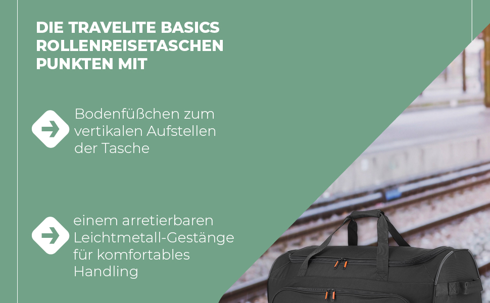 Дорожня сумка на колесах Travelite Basics Fresh, спортивна, м'яка, 71 см, 89 л