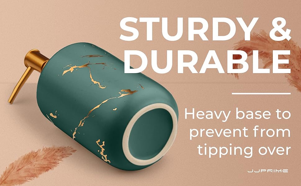 Дозатор для мила JJ PRIME, 400 мл, чорний, кераміка, з помпою, для кухні та ванної кімнати