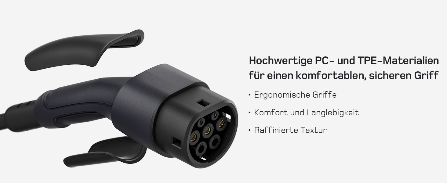 Кабель для зарядки електромобіля Type 2 Schuko 3,7kW (6-16A, 1-фазний) з LCD-дисплеєм, 5,5м, чорний