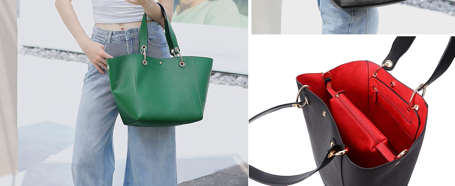 Жіноча шкіряна сумка-шопер велика чорна для студентів та роботи | sqlp