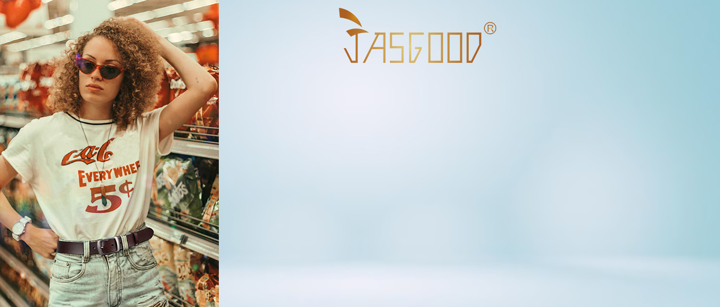 Жіночий еластичний тонкий ремінь JasGood з металевою пряжкою (3 шт.): чорний, білий, коричневий (70 см, для талії 66-80 см)