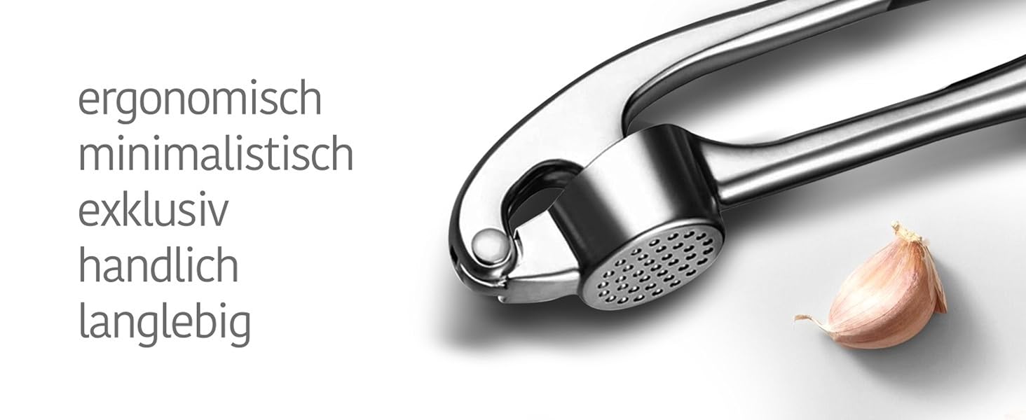 Преса для часнику VALUXE® - професійна, міцна, срібна, для кухні, миється в посудомийній машині