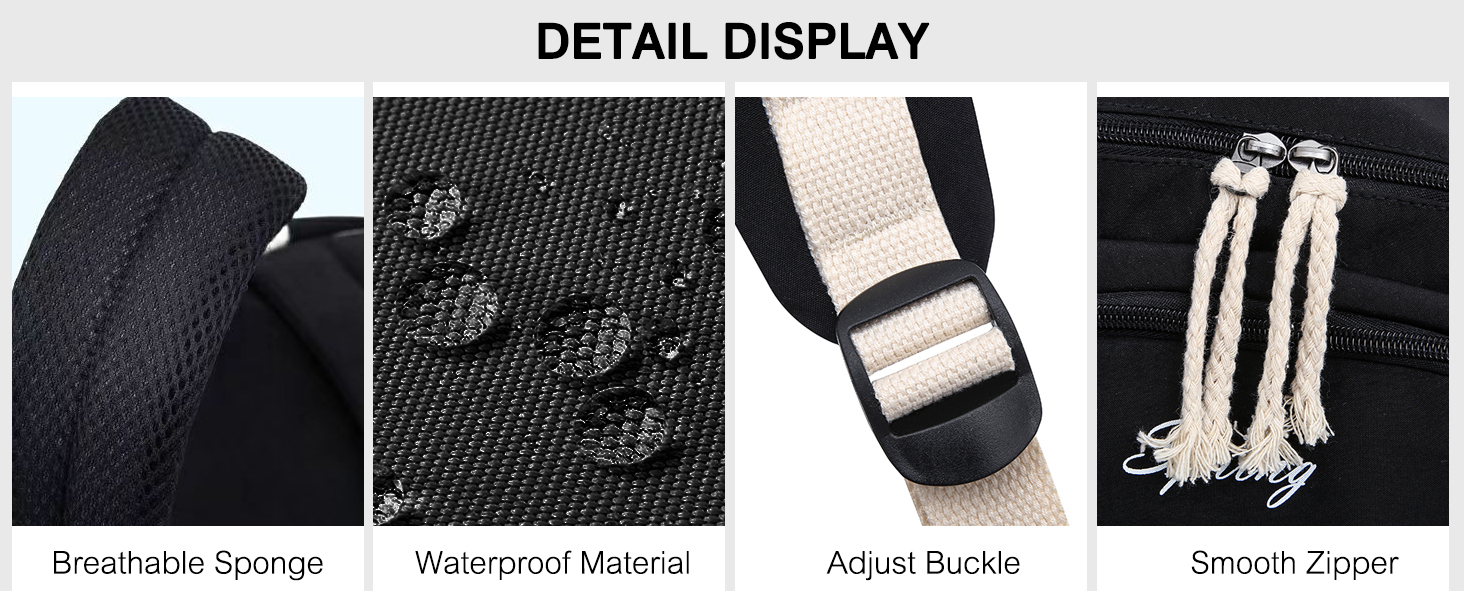 Чорний рюкзак FANDARE для школи, подорожей, універу та повсякденного використання (для хлопців та дівчат, підлітки)