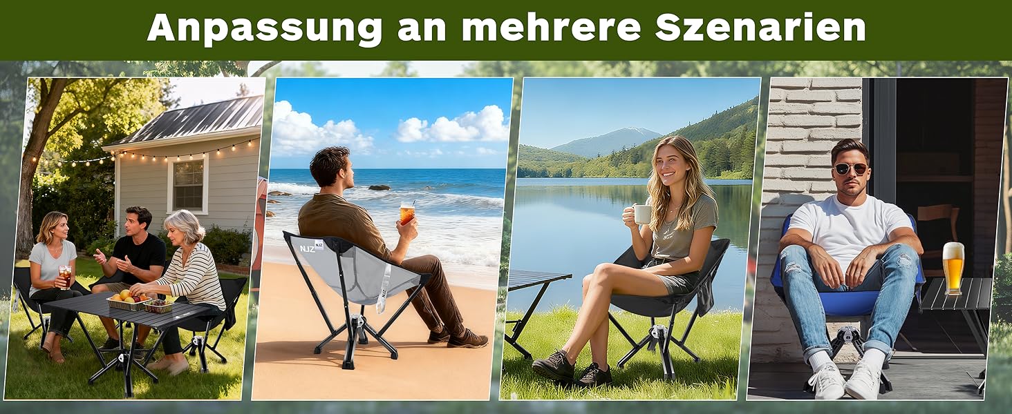 Крісло кемпінгове складне посилене 600lbs (до 272 кг) для пікніка, риболовлі, саду, чорне