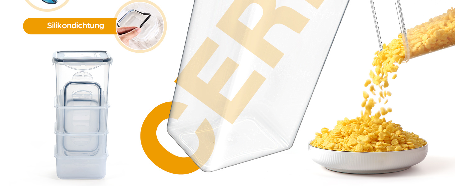 Контейнери для зберігання YASHE 24 шт. з кришкою, герметичні, BPA-free, для сухих продуктів, мюслі, борошна та цукру