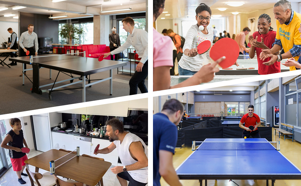 Набір для настільного тенісу Profi: 2 ракетки, м'ячі, сітка, сумка. Підходить для дорослих та дітей, для гри в приміщенні та на вулиці (сірий)