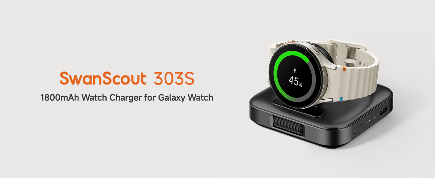 Індукційна зарядна станція для Samsung Galaxy Watch 8, чорна (не підходить для Watch Ultra 2/9)