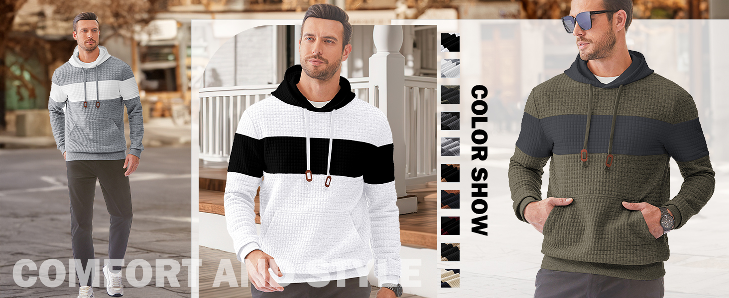 Чоловічий худі з капюшоном, довгі рукави, теплий світшот, казуальний стиль, блакитний колір, розмір XL