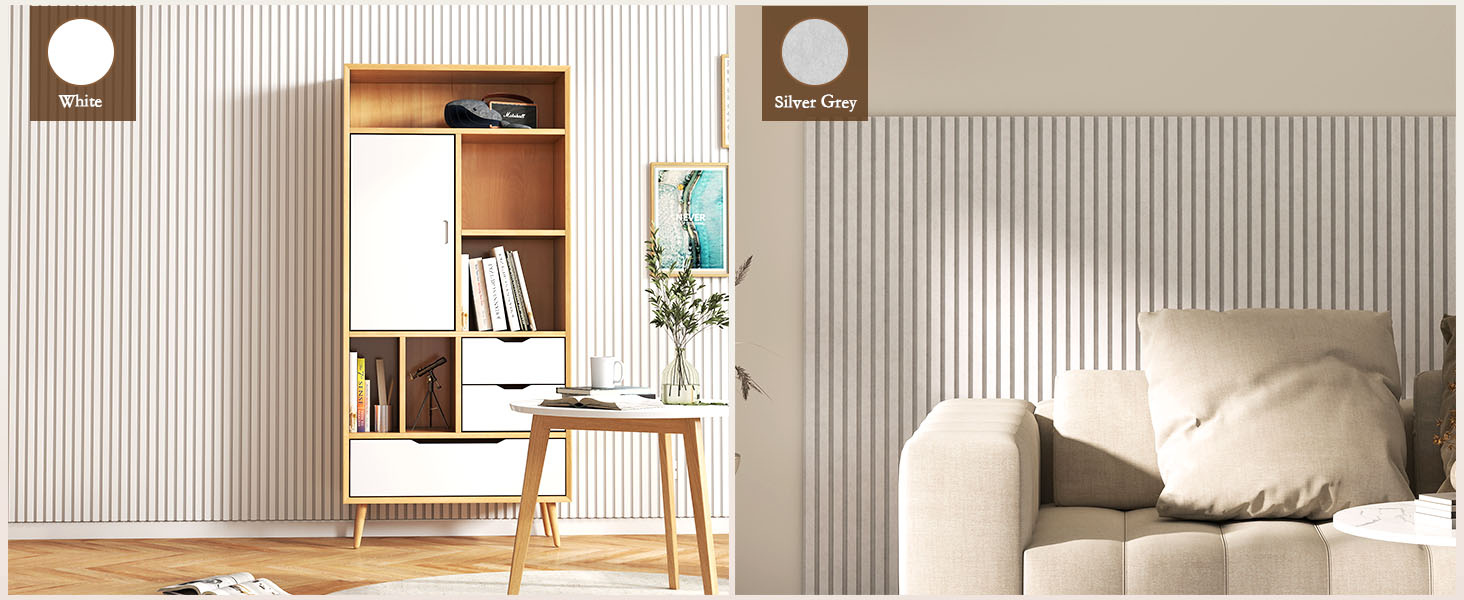 Акустичні панелі JBER самоклеючі для стін, шумопоглинаючі 3D-панелі для студії, офісу та дому, натуральний дуб, 30×30×1 см (набір 12 шт, смугастий дизайн 60×60 см)