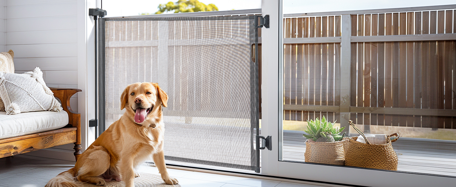 Зсувна захисна сітка для дитячих воріт та домашніх тварин, 55 см, 83 см, біла