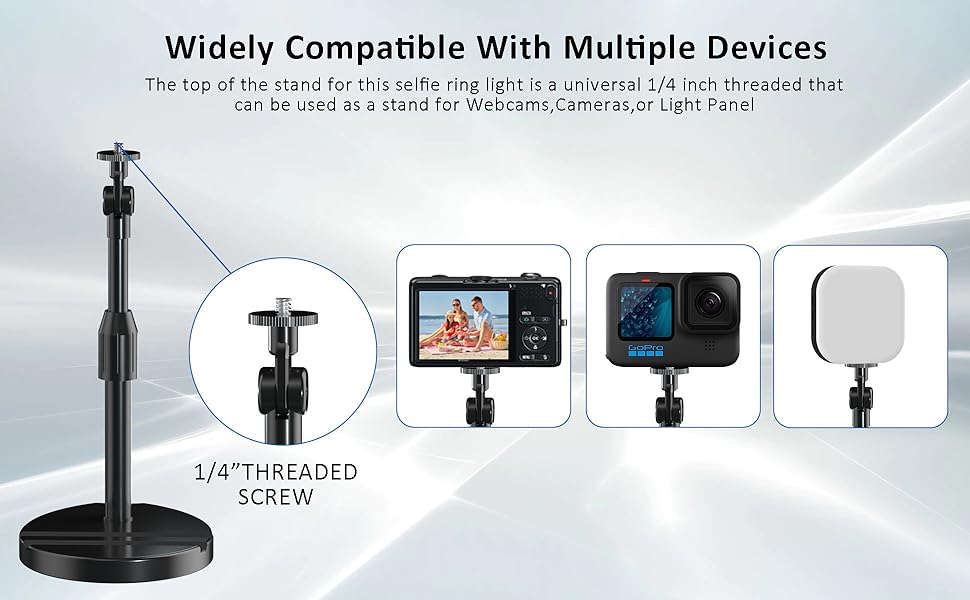 Кільцеве світло для столу з телескопічним штативом, Hola-світло для телефону, селфі, ноутбука, Zoom, відеодзвінків, макіяжу, TikTok та стрімінгу