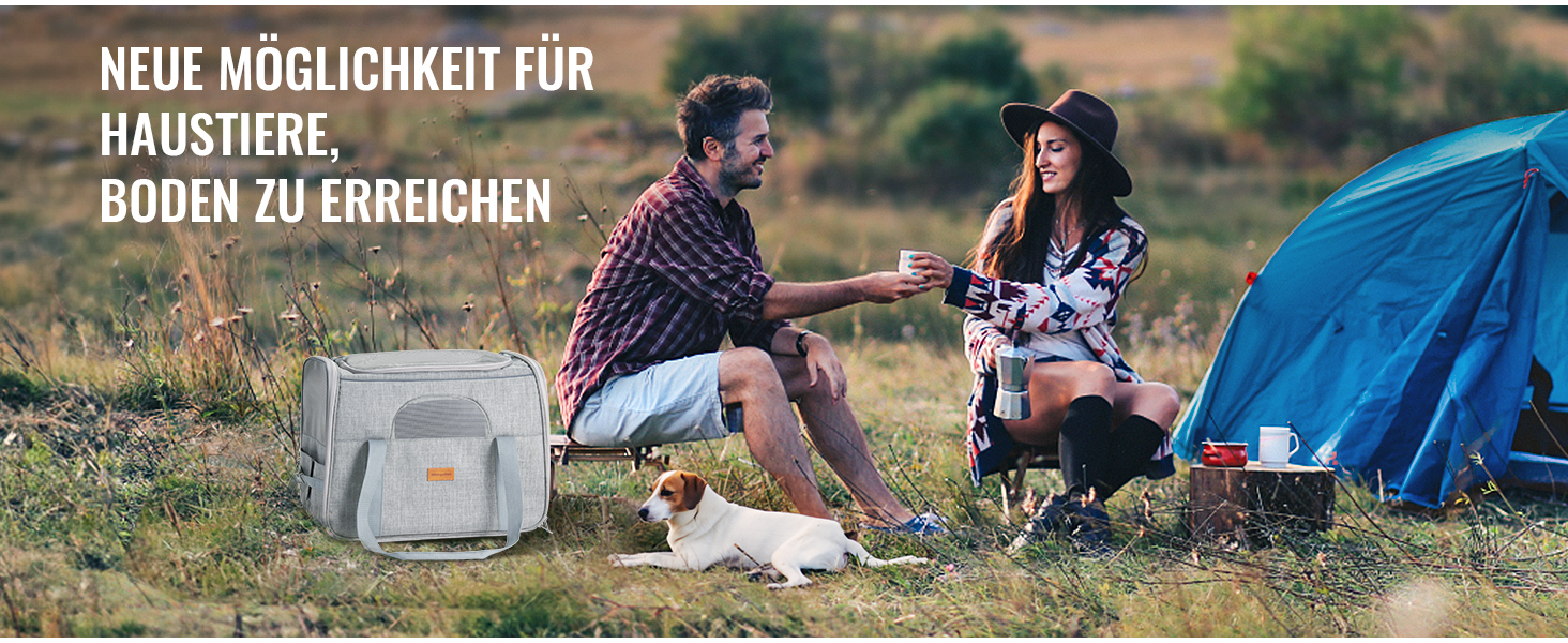 Транспортна переноска для котів та цуценят Morpilot до 5 кг з роликами та trolley, сіра