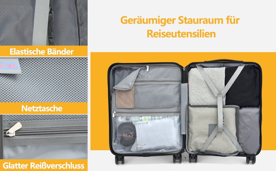 Набір валіз TydeCkare 20/28' (55x39x20/66x46x23 см), з відділенням для ноутбука, TSA-замок, ABS+PC, помаранчевий