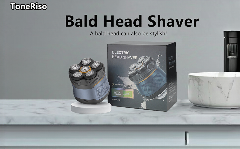 Електричний гостроювач голови для чоловіків Glatzen Rasierer, водонепроникний IPX6, LED дисплей, бездротовий, з індикатором заряду батареї