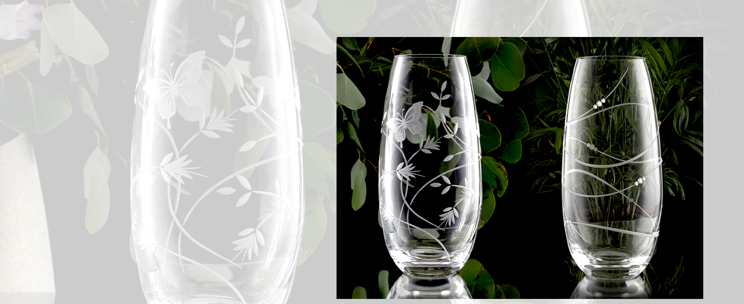 Скляна ваза Butterfly Zylinder - циліндрична ваза висотою 25 см, прозора, для елегантних акцентів