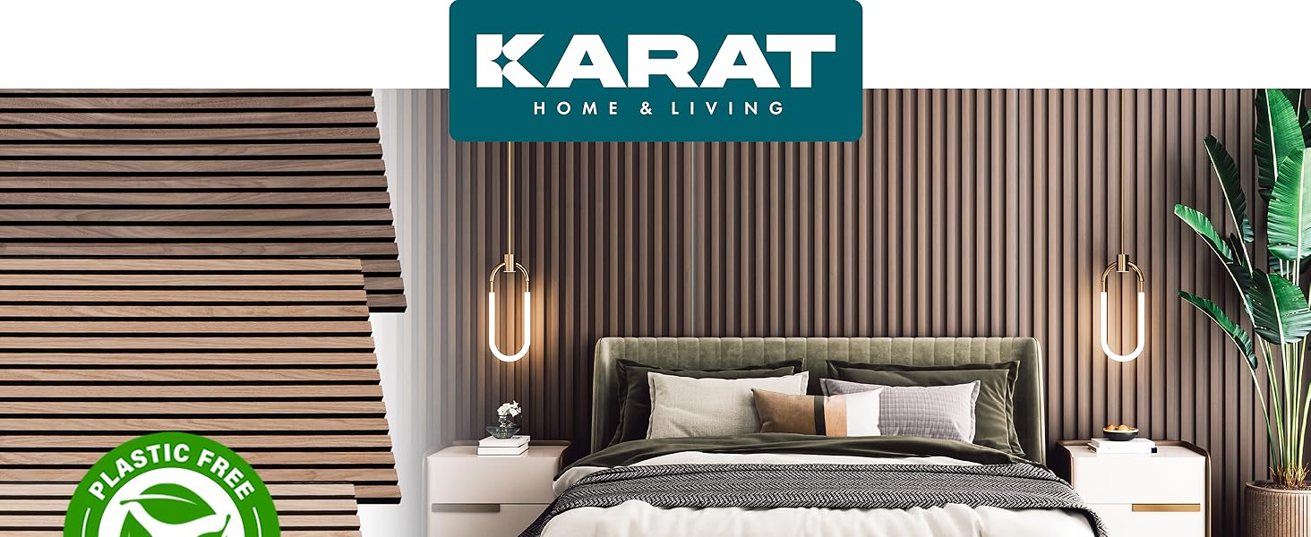 Акустичні настінні панелі KARAT з натурального шпону дуба (White Oak), ламелі з дерева та фетру для шумоізоляції та звукопоглинання, 118 x 60 см