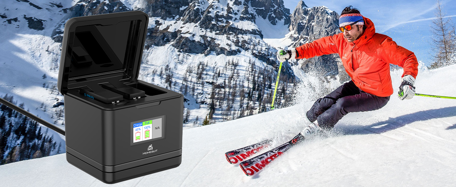 Набір акумуляторів та зарядного пристрою Homesuit Hero 13 для GoPro Hero 13 Black: 2 акумулятори 2300mAh + USB LED зарядний пристрій з підтримкою PD3.0 (Type-C)