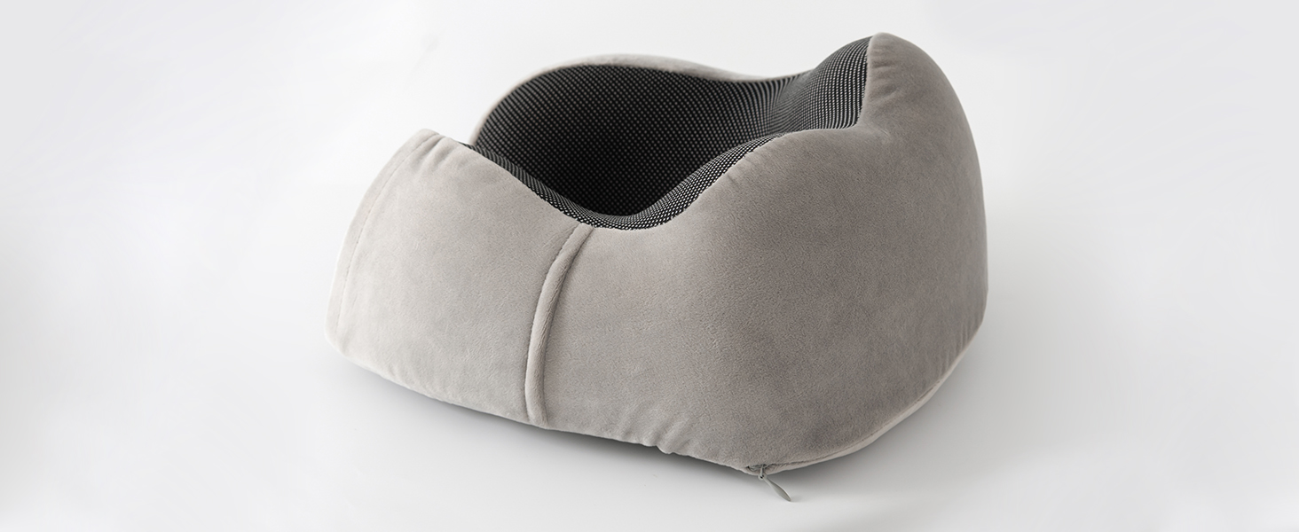 Подушка для шиї Good Nite для подорожей, авто та дому. Ергономічна подушка з Memory Foam, регульована, сірого кольору.