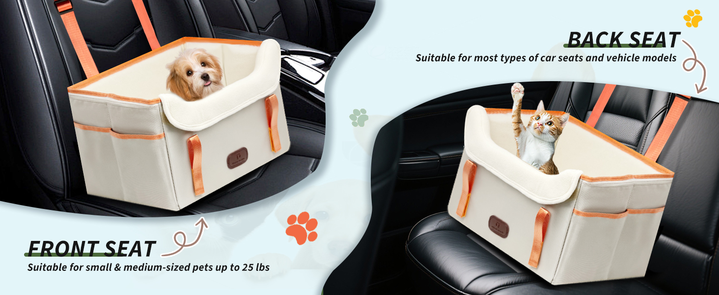 Автокрісло для собак Threedokke - зручне та безпечне автокрісло для маленьких собак до 6 кг (Khaki)