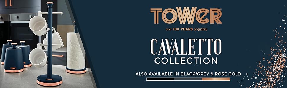 Підставка для кухонних кружок Tower Cavaletto з нержавіючої сталі, м'яка основа, рожево-золотий Marshmallow Pink
