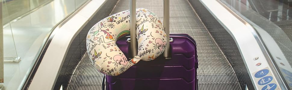 Подушка для подорожей I-TOTAL® з підтримкою шиї, м'яка, з принтом графіті