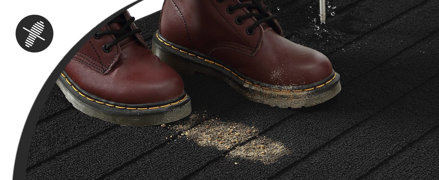 Килимок для дому COLOR&GEOMETRY 44x76 см – чорний, машинного прання, протиковзкий, вбираючий, мінімалістичний дизайн для входу, порогу та коридору