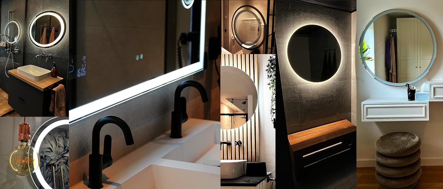 Дзеркало для ванної кімнати Artforma з підсвічуванням, 120x70 см, без рами, сучасний дизайн, виготовлення на замовлення