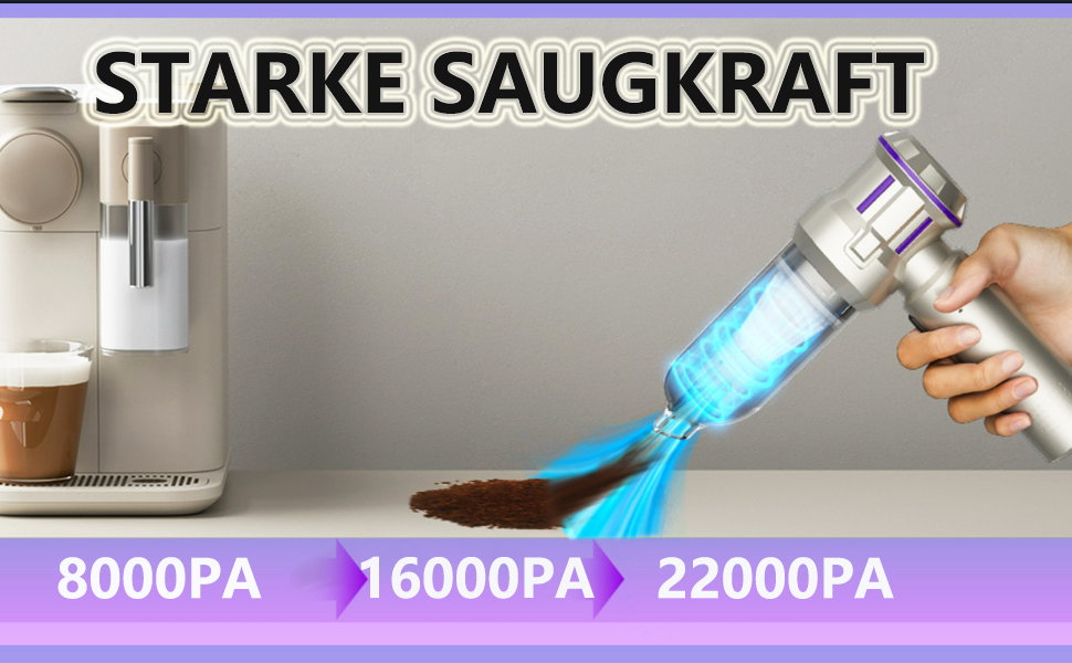 Акумуляторний портативний пилосос Handstaubsauger 22000PA 4-в-1 для авто та дому з HEPA-фільтром