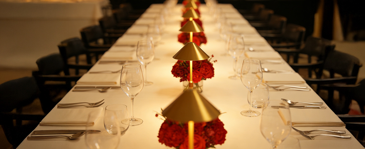 Нічник бездротовий акумуляторний Wiederaufladbare для вітальні, спальні, їдальні - Gold (латунь) з лампочкою, димуванням, сенсорним керуванням, 3-в-1