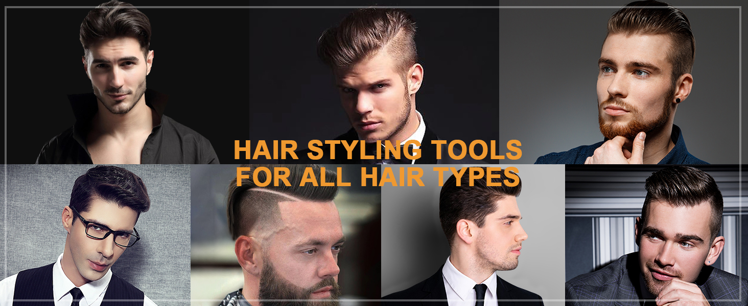 Набір для чоловічого стайлінгу Kamm, DUAIU: 7 предметів, круглі щітки, текстурувальні гребені для укладки та розчісування