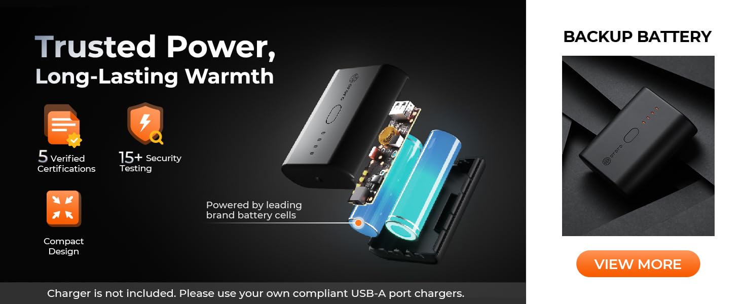 Обогрівальна жилетка OROORO для жінок, флісова, з Powerbank, чорна, XL