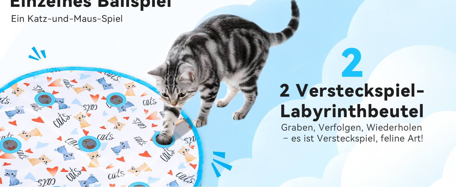 Інтерактивне іграшкове м'ячик для котів з лабіринтом та пір'ям, автоматична іграшка-приховище, мисливська гра, подарунок для кота